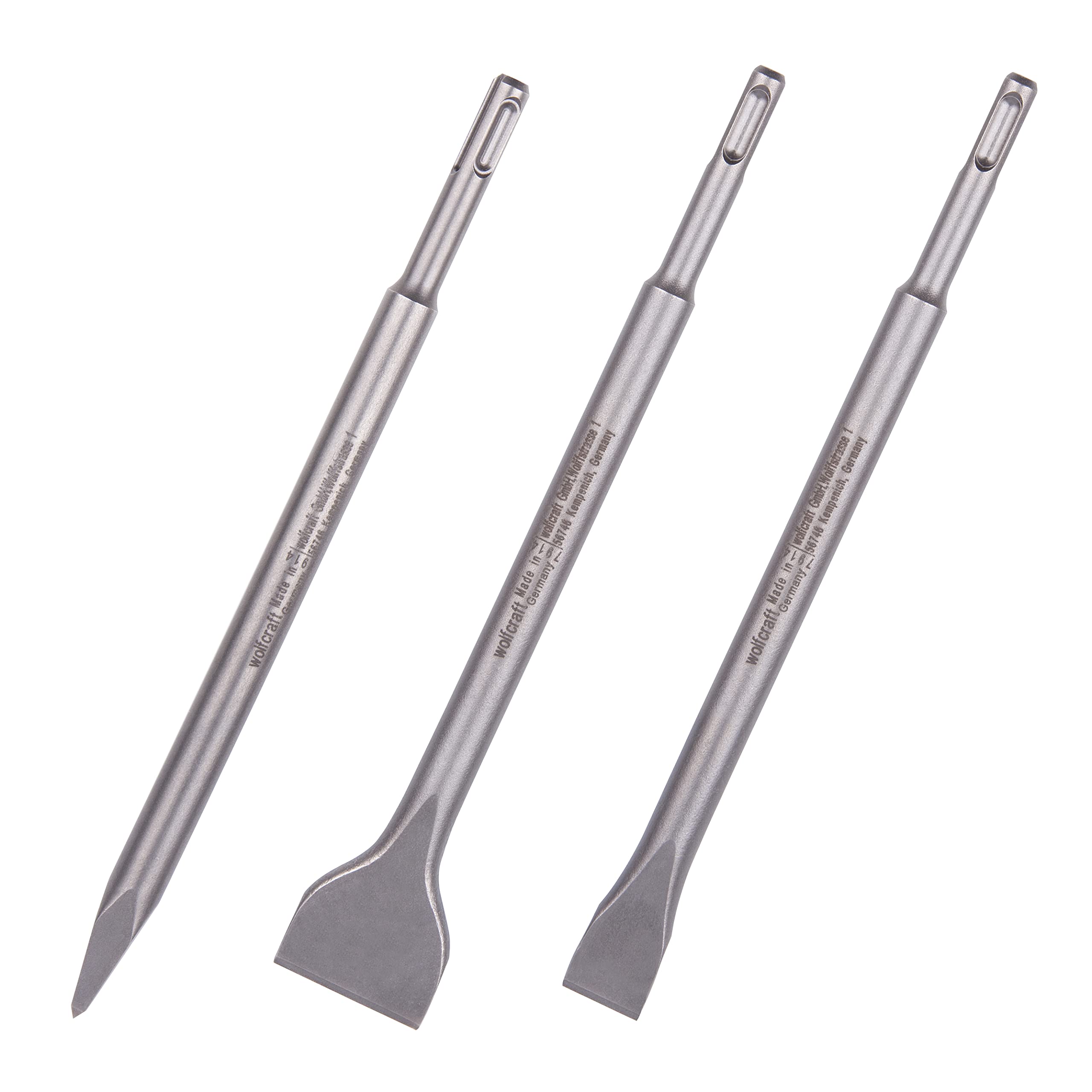 wolfcraft Chisel Set 3 Pcs., SDS Plus Shank I 7914000