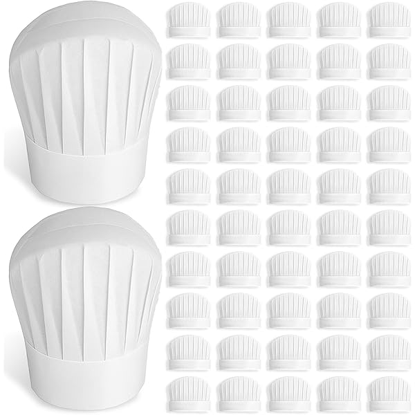 DEAYOU 60 Pack Paper Chef Hats, 8 Inch White Tall Chef Hats For Children, Adjustable - View #6