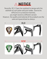 Donner DC-2 Guitar Capo for Acoustic/Electric Ukulele Banjo with Picks Black view 2
