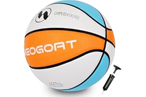 NEOGOAT Kids Youth Size 4/5 Basketball 25.5/27.5",Durable High-Bounce Thickened Rubber Youth 25.5/27.5" Basketball Size 4/5 for in & Outdoor Play, for Boys & Girls Gifts(Deflated)
