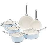 GreenPan Padova Ceramic Non-Stick 10Pc Cookware Set, Light Blue -