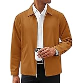 Runcati Mens Lightweight Jackets Full Zip Business Casual Windbreaker Fall Golf Coat Jacket with Pockets