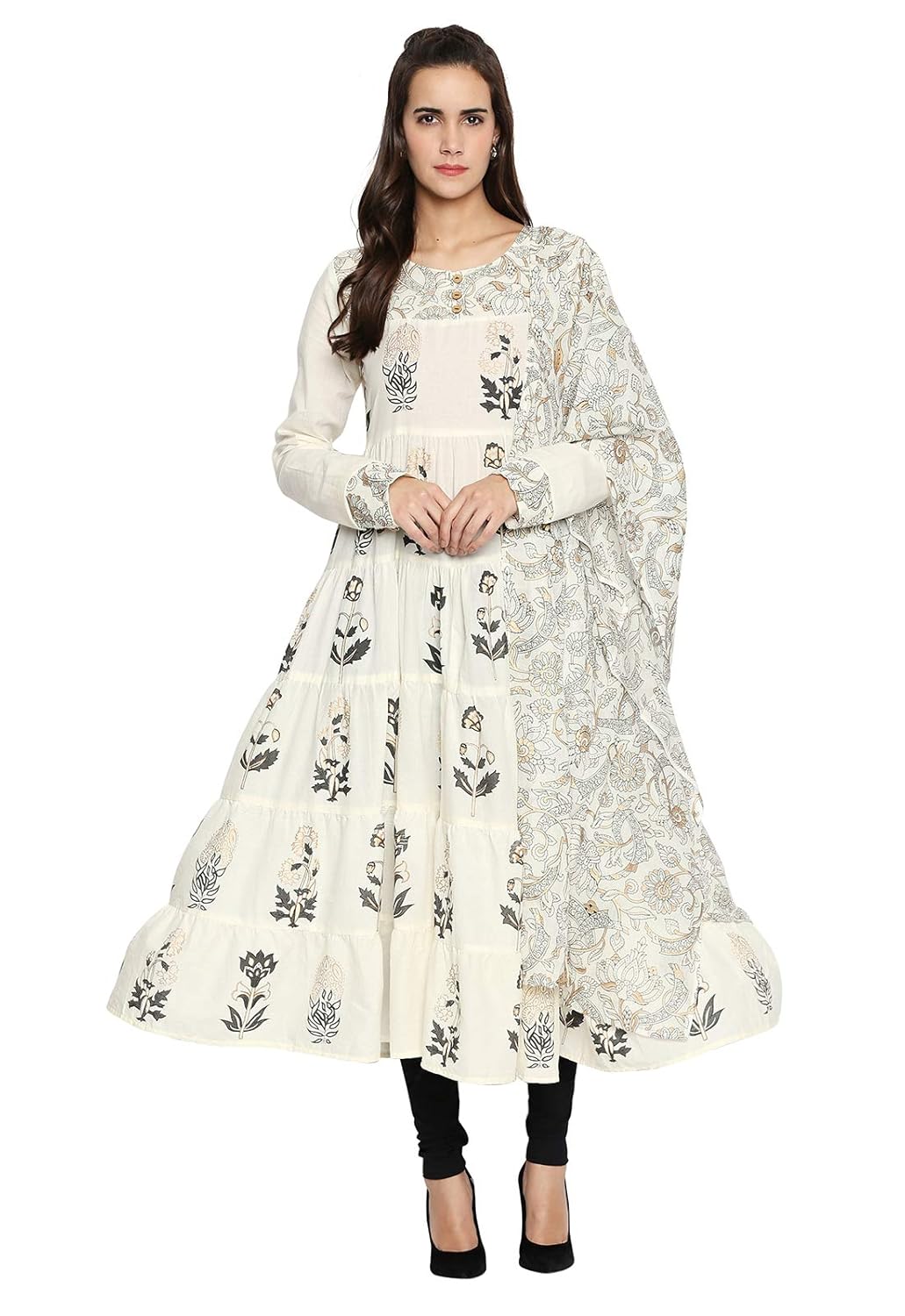 white anarkali amazon