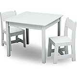 Delta Children MySize Kids Wood Table and Chair Set (2 Chairs Included) - Ideal for Arts & Crafts, Snack Time, & More - Green