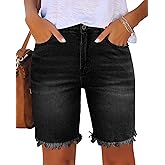 Utyful Women Summer Frayed Ripped Bermuda Shorts Distressed Denim Jeans Short