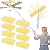 IVYROLL Dual Head Duster with Extended Handle 6 ft | Lockable Extendable Duster Kit with Extension Pole for High Ceiling Fan &amp; Wall, 8 Refills