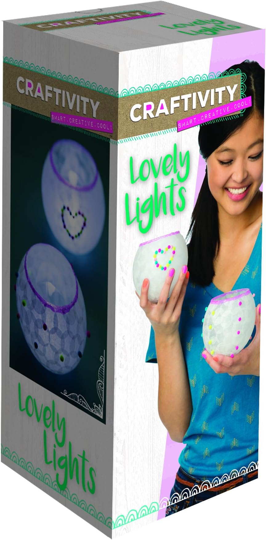 CRAFTIVITY Lovely Lights Craft Kit - Makes 2 Decoupage Tea Light Lanterns