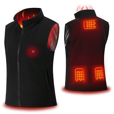 COZIHOMA USB Electric Heated Vest Fleece 2019 Upgrade Carbon Fiber Washable Size Adjustable Charging Heating Vest Clothing for Winter Skiing Hiking