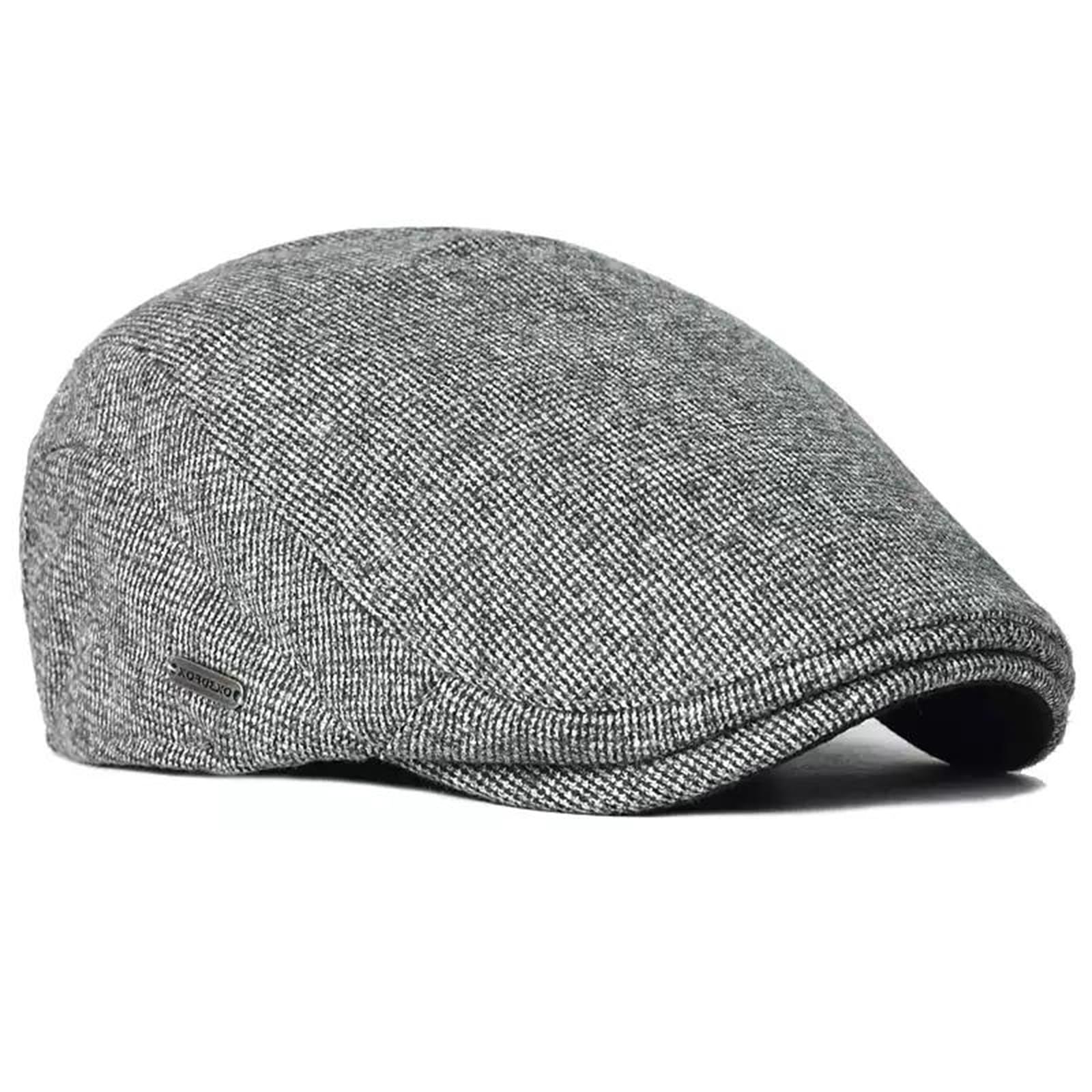 EKMTBJXY Flat Beret Men's Peaked Cap Cotton Beret Newsboy Driving Cabbie Cap Flat Cap