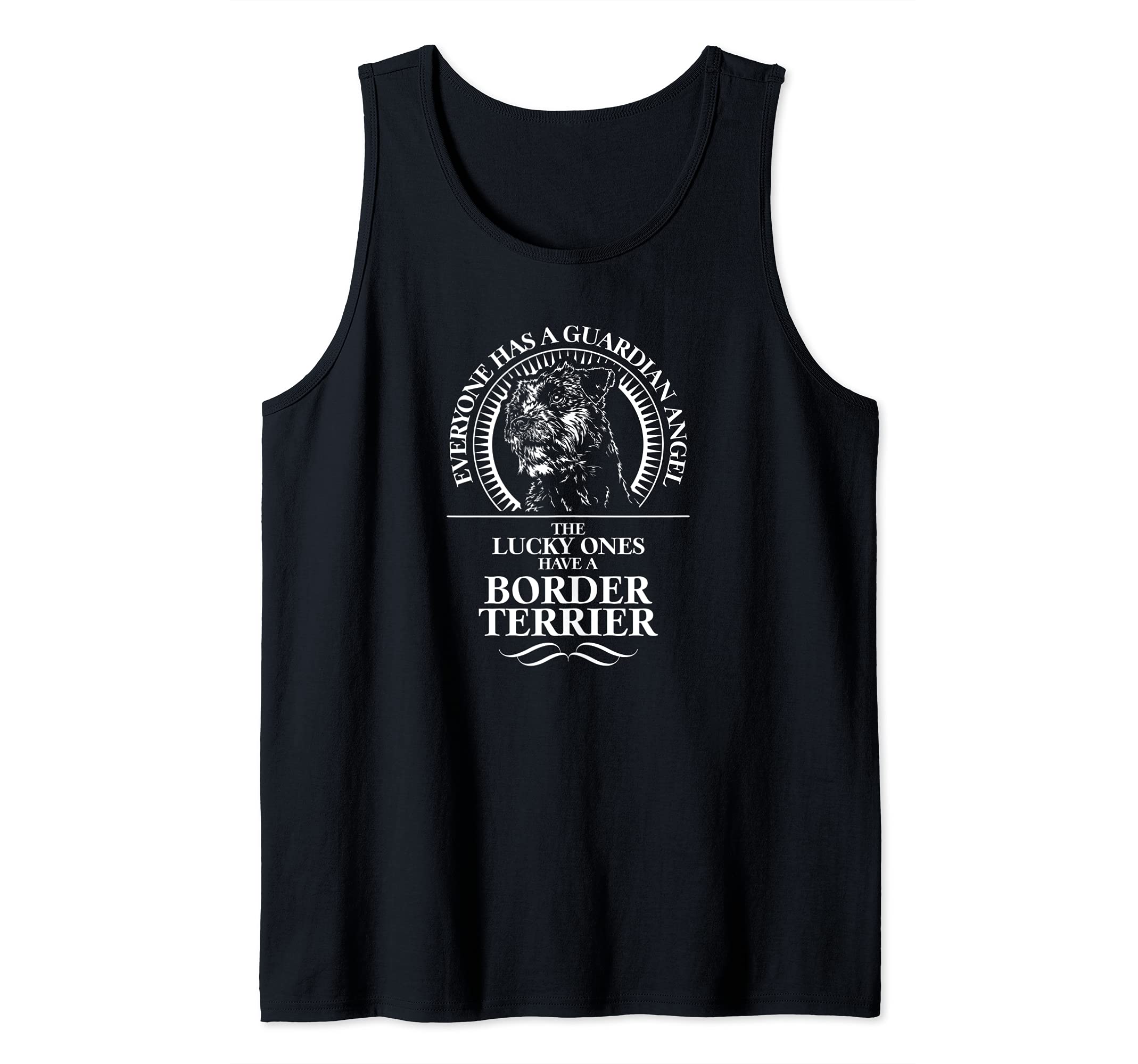Proud Border Terrier Guardian Angel dog saying dog Tank Top