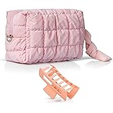 PIAKASSO Makeup Bag for Purse, Quilted Puffer Cosmetic & Toiletry Organizer, Waterproof Travel Makeup Pouch for Women, Small Zipper Storage Bag for Brushes, Cosmetics, Accessories, Daily Use and Trips