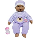 JC Toys &lsquo;Lots to Cuddle Babies&rsquo; Hispanic 20-Inch Peach Soft Body Baby Doll and Accessories Designed by Berenguer, Purple, 35019