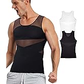 TAILONG Men's Compression Shirt for Body Shaper Slimming Vest Tight Tummy Underwear Tank Top