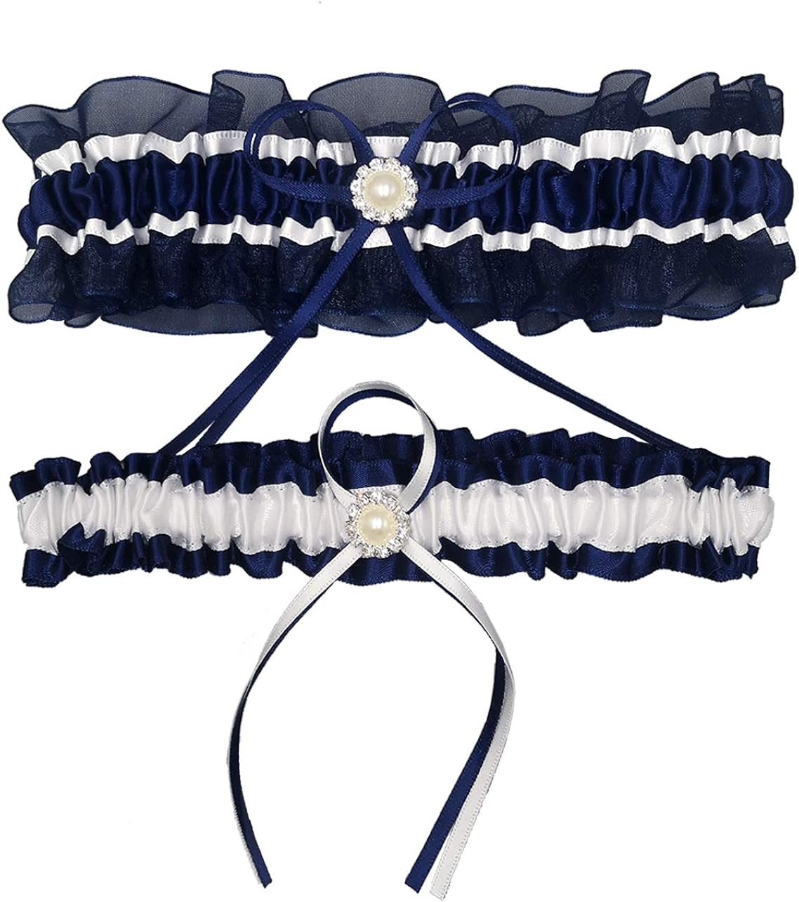 MerryJuly Satin Wedding Garter Belt Set Prom Bridal Garters