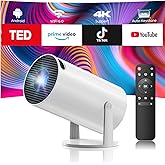 Projector with WiFi and Bluetooth, Mini Projector, 4K 1080P Support Portable Wireless Movie Projectors 220° Rotatable 130'' Screen Auto Keystone Compatible with HDMI/iPhone/TV Stick for Bedroom Indoor