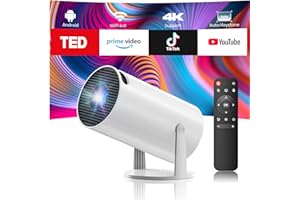 CAMWORLD Projector with WiFi and Bluetooth, Mini Projector, 4K 1080P Support Portable Wireless Movie Projectors 220° Rotatable 130'' Screen Auto Keystone Compatible with HDMI/iPhone/TV Stick for Bedroom Indoor