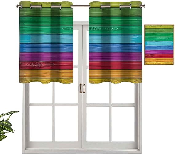 Hiiiman Cortinas pequeñas para ventana de cocina, estilo abstracto, de