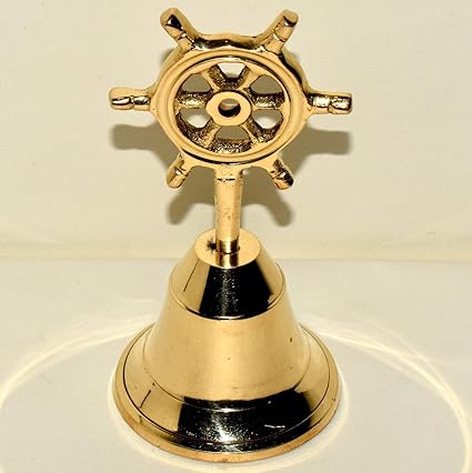 Amazon Com Eve Store Brass Ship S Wheel Bell 4 7 Tall Nautical