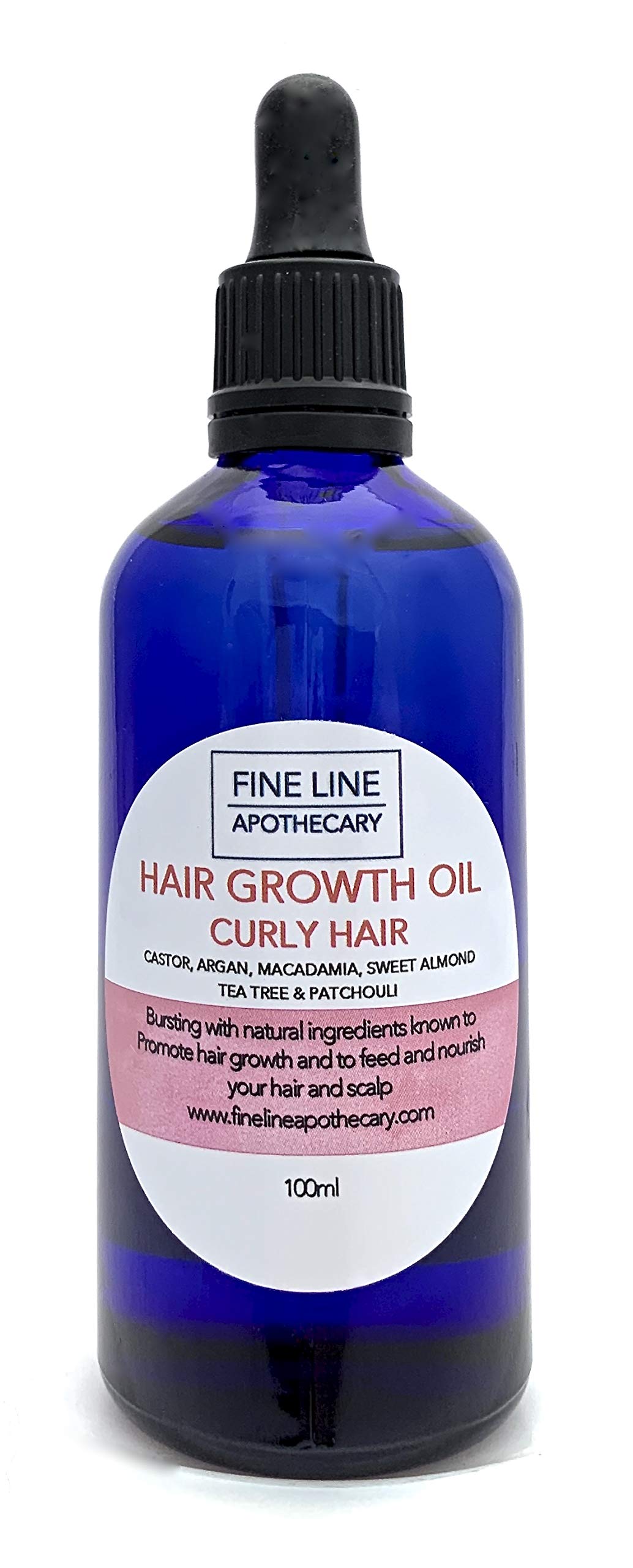 Fine Line Apothecary Nutritive Hair & Scalp Oil – For Curly & Textured Hair – 100% Natural-Origin – With Castor, Argan & Tea Tree – Supports Hair Density & Condition – 100ml