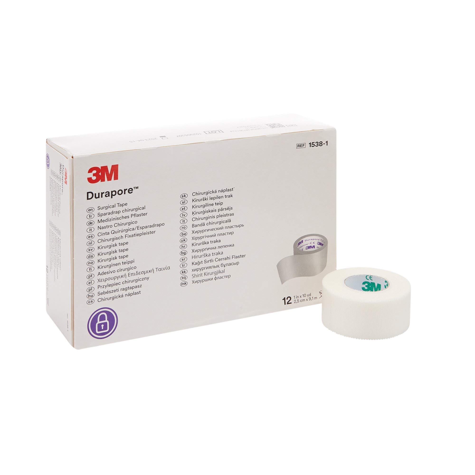 3M Durapore Surgical Tape 1" x 10 yd Box: 12