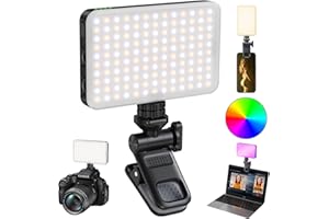 MUHEDAWN Phone Light Clip 129 LED Selfie Light RGB Lighting 10 Lighting Modes for iPhone Laptop Camera Portable Fill Light for Selfies Video Conferencing Photography TikTok YouTube Vlog Shooting