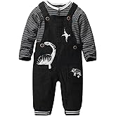 LvYinLi Baby Boy Clothes Set Infant Boy's Long Sleeve Romper+Dinosaur Denim Overalls Toddler Boys Fall Winter Outfits Suit