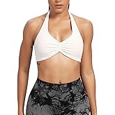 Aoxjox Women's Workout Sports Bras Fitness Taylor Scrunch Halter Bra Yoga Crop Tank