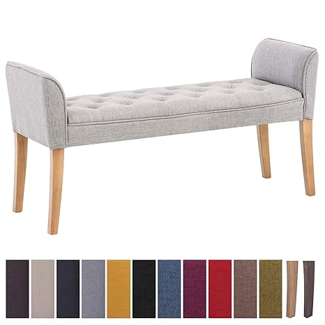 CLP Chaiselongue Cleopatra Polsterbank hochwertiger Polsterung und Stoffbezug I Sitzbank mit gestepptem Stoffbezug I Sitzhöhe