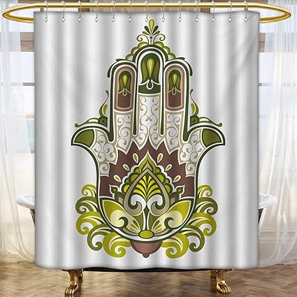 Amazon Com Lacencn Hamsa Shower Curtains Fabric Asian Symbol With