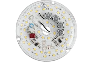 HAOLEDI 4'' 20W LED Ceiling Fan Light Retrofit Kit, Ceiling Flush Light Replacement kit PCB 120V 2400LM ETL(White 5000K)