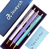 Jxueych Fancy Pastel Metal Pen Set with Inspirational Motivational Quotes Nice and Cute Boss Lady Gifts Teacher Pens Office Decor Coworker Employee Appreciation Gifts (Inspire)