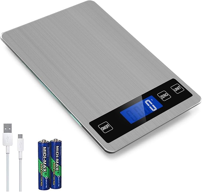 Rechargeable Digital Kitchen Scale 33lbs(15kg) SMBOX Electronic Food