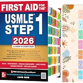 Index Tabs for First Aid for The USMLE Step 1 2026, 72 Color-Coded Laminated Tabs, with Page Numbers and Alignment Card(Book not Included)