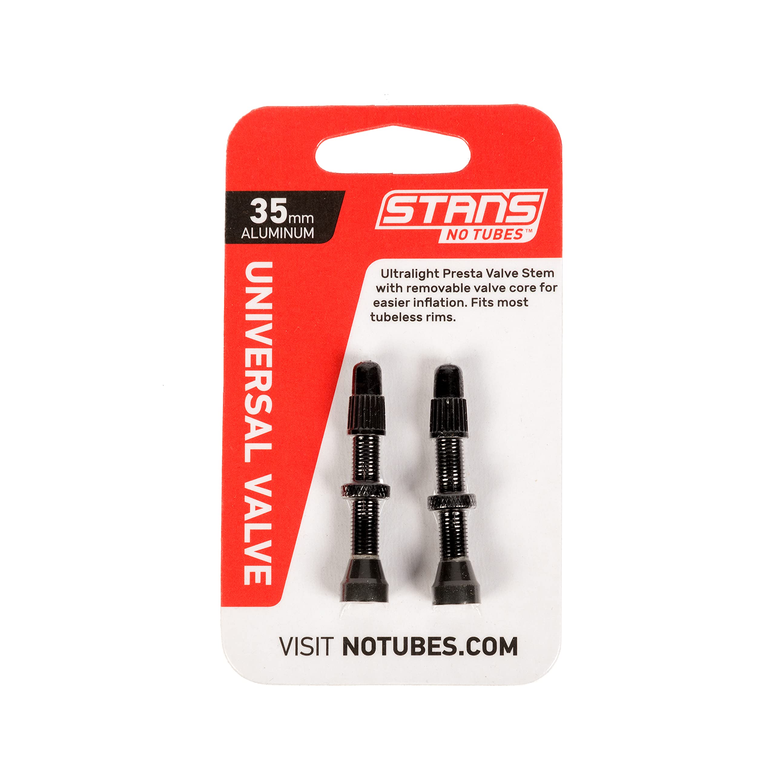 Stan'S Notubes As0149 Universal Valve Aluminium, Black Up to 8 mm Valve Hole, 35 mm
