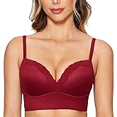 DOBREVA Women's Push Up Bra Wireless Padded No Underwire Back Smoothing Bralettes Sports Bras