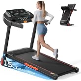 LIJIUJIA Treadmill for Home, 15% Auto Incline, Workout Running Machine | Bluetooth Speaker, Heart Rate Sensor, LED Display, Foldable Design, Compact Storage, Easy Controls for Home Workouts