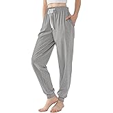 Womens Cotton Jogger Pants Ultra Soft Sweatpants Lounge Patns with Pockets