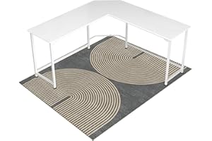 LREEDY Office Chair Mat for Hardwood Floor & Tile Floor,48"X 60" Heavy Duty Desk Chair Mat for Hard Floors, Under Desk Rug for Rolling Computer Chair,Anti Slip,Low Pile Carpet Floor Protector-Geo Grey