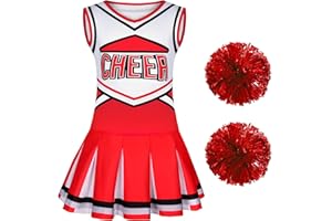 Doxrmuru Girls Cheerleader Costume Cheerleading Outfit for Halloween Party Birthday Gift