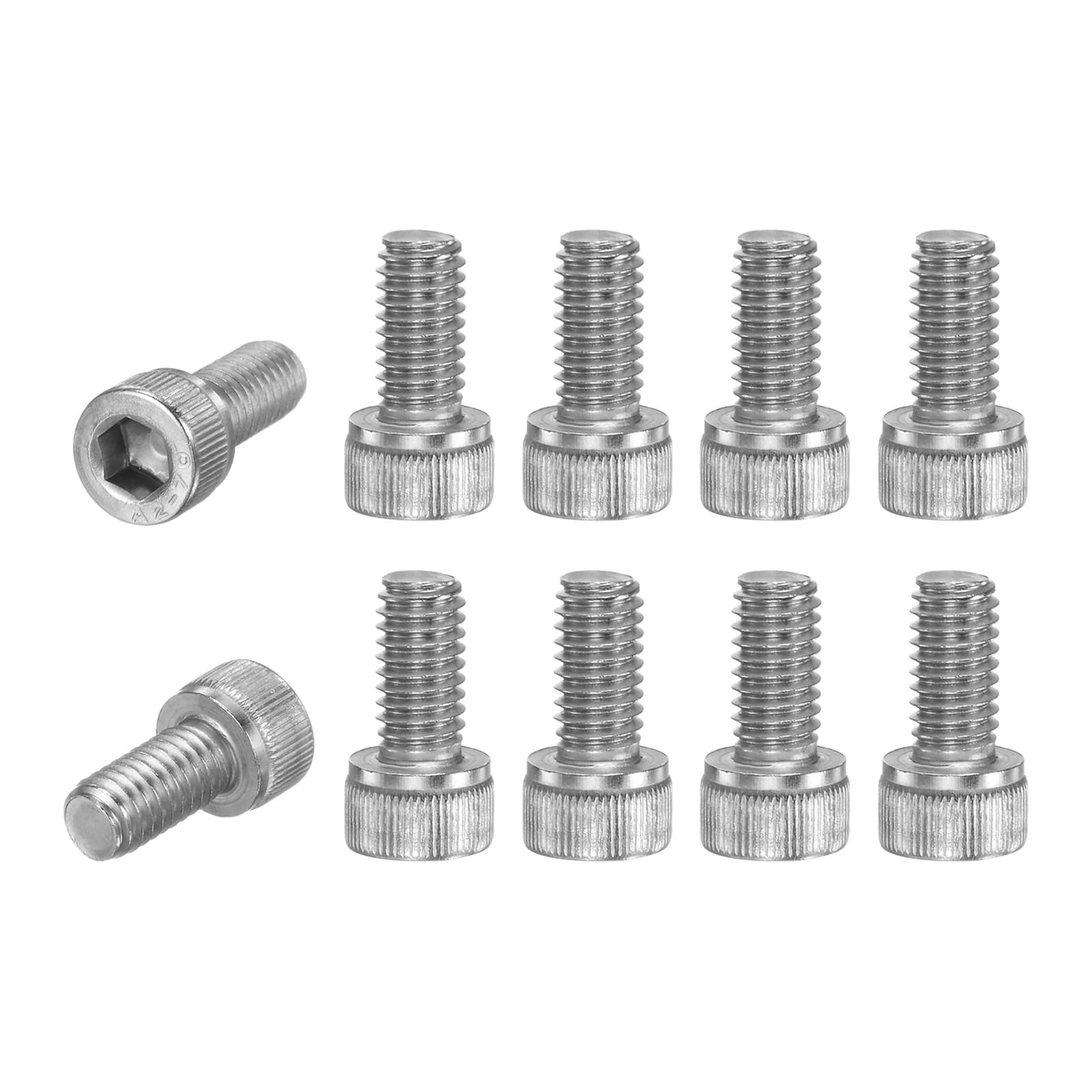 M METERXITY 10-Pack Socket Head Cap Screws Bolts M6x12mm 1mm Pitch Button Head Socket Screws 304 Stainless Steel Hex Socket Bolts [Silver]