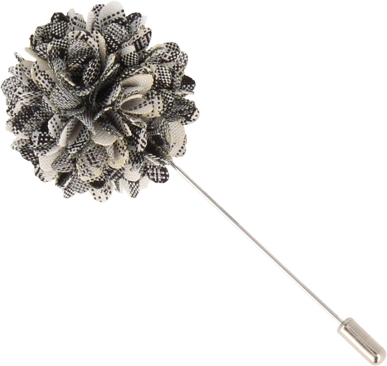 Snobbop Lapel Pin Lapel Buttons Wedding Buttons with Flower Black White
