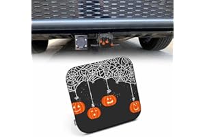Beabes Hitch Cover Plug Pumpkins, 2 Inch Receivers Diameter Halloween Pumpkins Spider Webs Lightweight Trailer Hitch Tube Cover Hitch Safe Cover for Pickups SUVs Cars, Orange Black