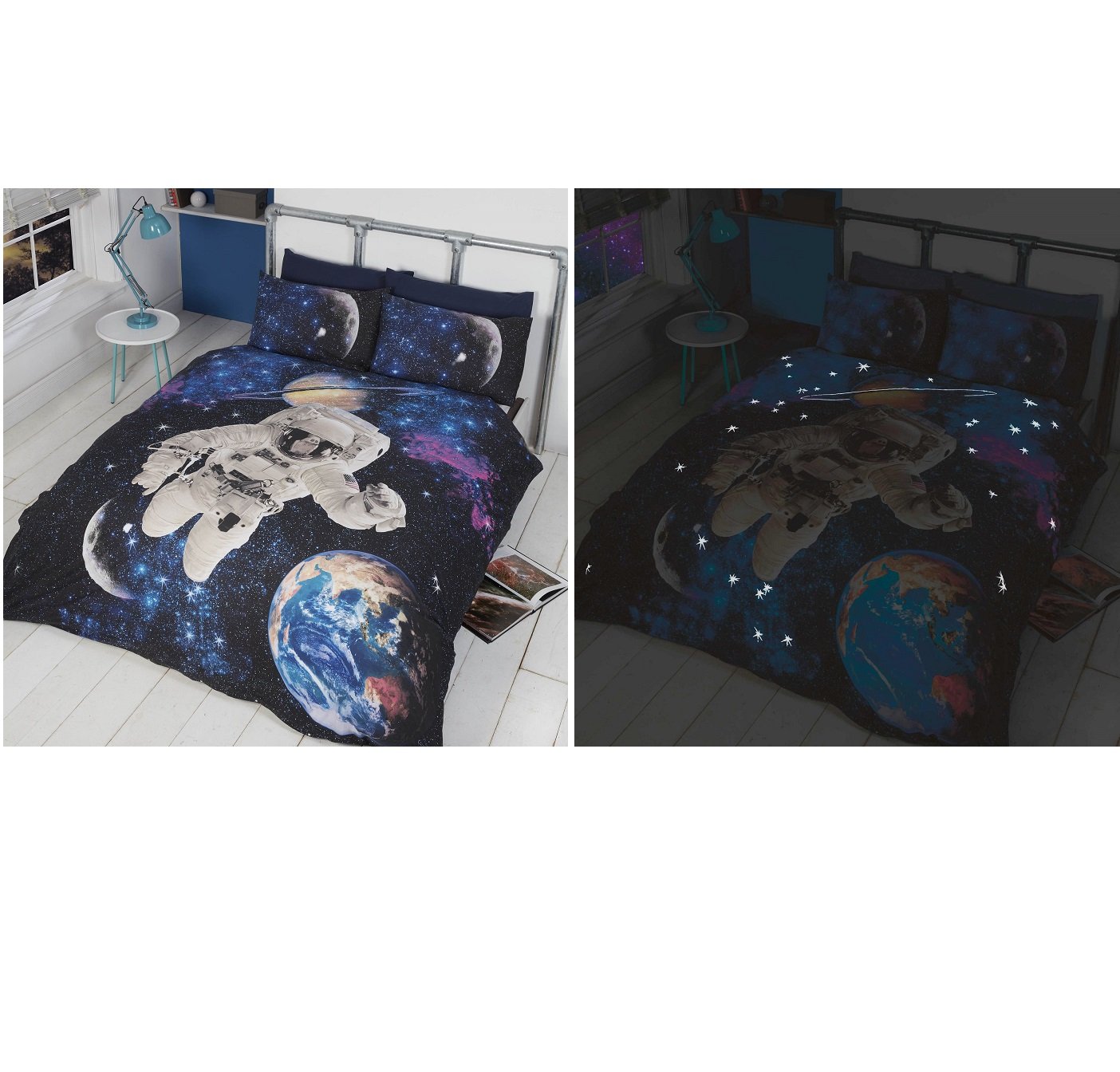 Out of This World Space Astronaut Single Quilt Duvet Cover & Pillowcase
