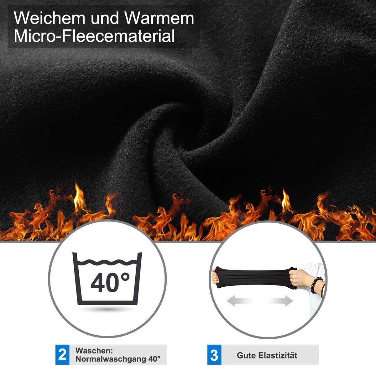 HASAGEI Winddichter Fleece-Schlauchschal für Damen und Herren zum Laufen, Skifahren, Joggen, Radfahren, Snowboarden, Motorradfahren, Outdoor-Sport 2