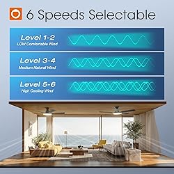 addlon Ceiling Fans with Lights, 52 inch Flush