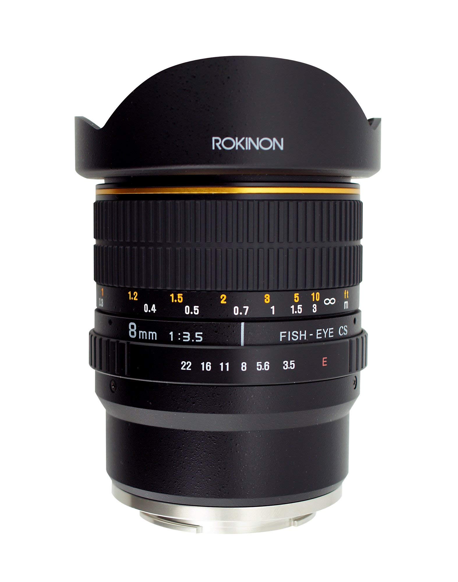 Rokinon FE8M-NEX 8mm f/3.5 Fisheye Lens for Sony E-Mount Cameras (NEX and VG10), Black