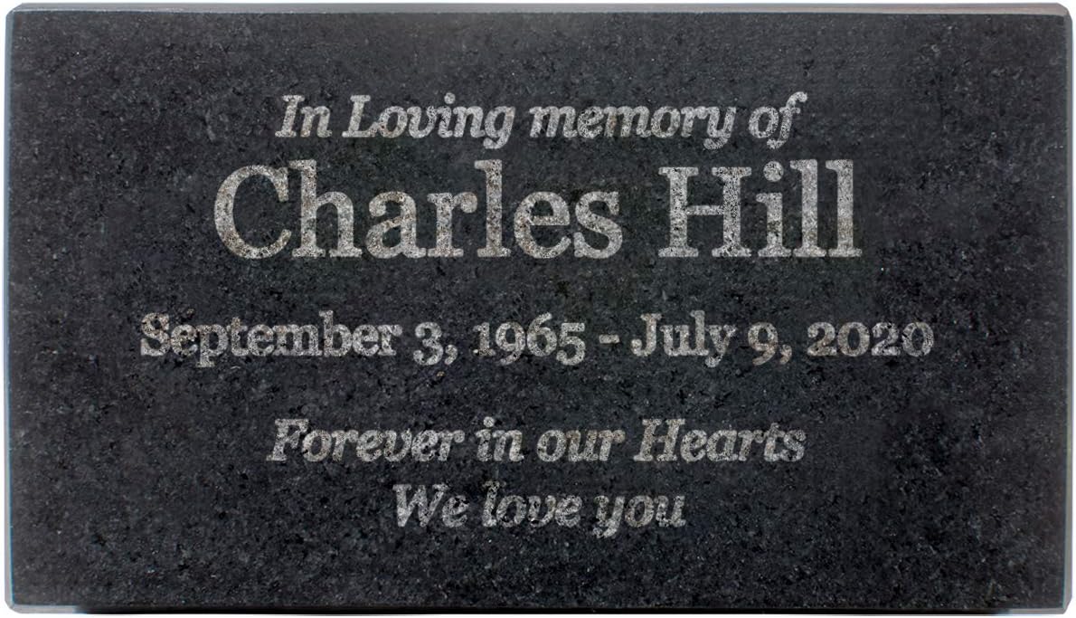 Hardscaping Materials - Customized In Loving Memory Black Granite Memorial or Sympathy Gift. Offered in a Variety of Sizes to Meet your Needs and Budget (7 x 4 x 2