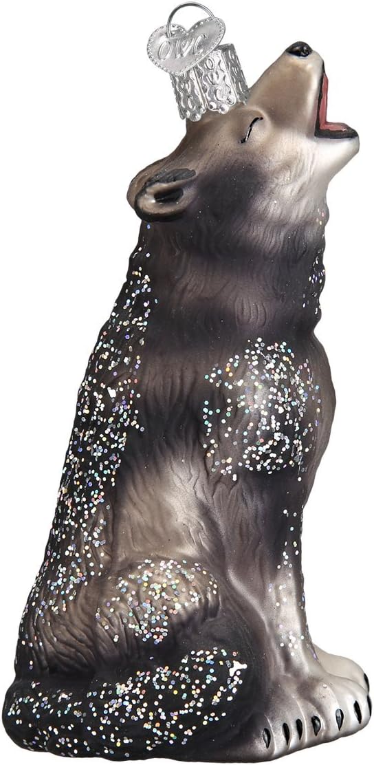 Ornaments - Old World Christmas Howling Wolf Glass Blown Ornament for Christmas Tree