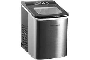 Frigidaire Compact Countertop Ice Maker, Makes 26 Lbs. Of Bullet Shaped Ice Cubes Per Day, Silver Stainless