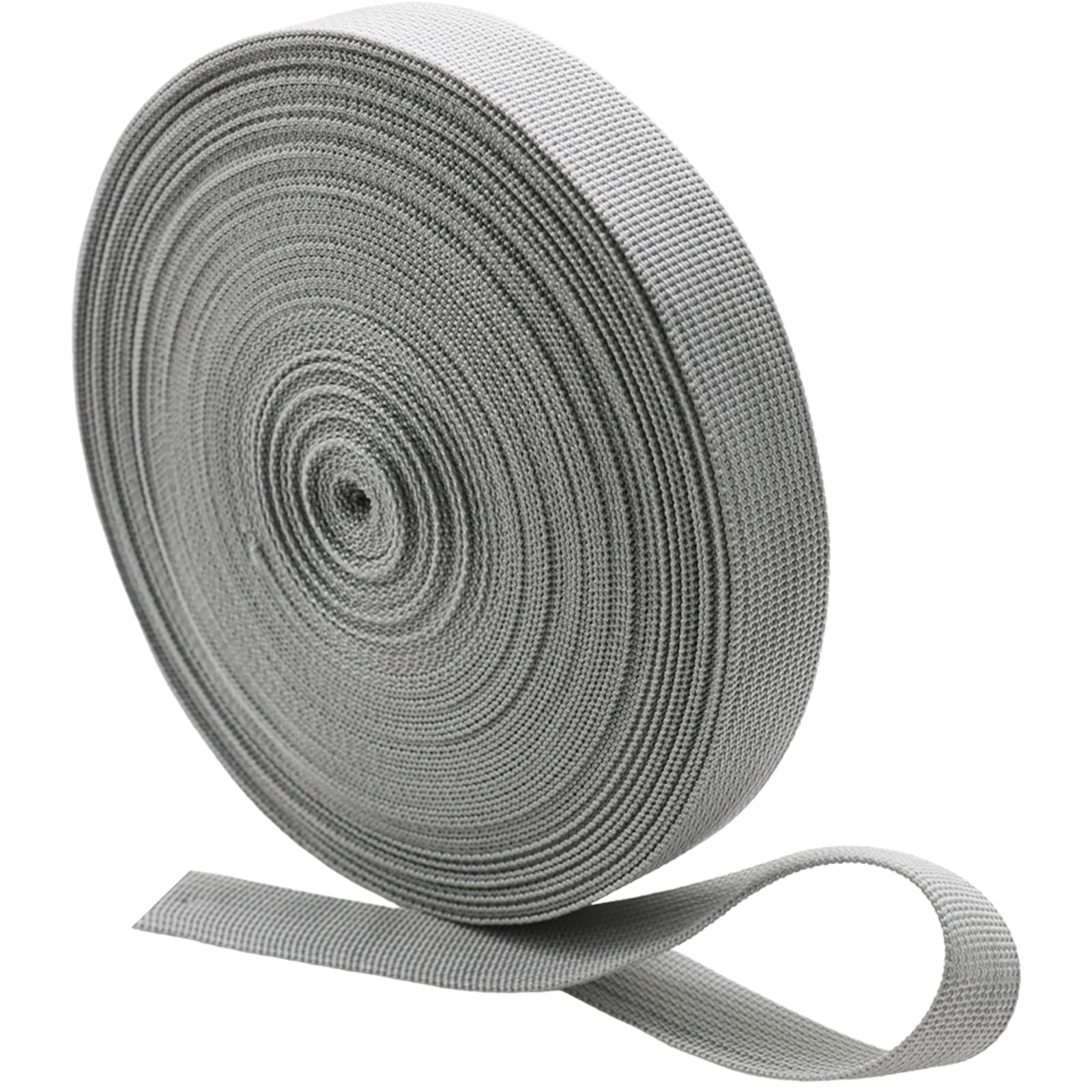 Yalulu 20 Meters 25mm Canvas Ribbon Belt Bag Polypropylene Strap Webbing Nylon Webbing Knapsack Strapping Sewing Bag Belt Accessories (Light Grey)